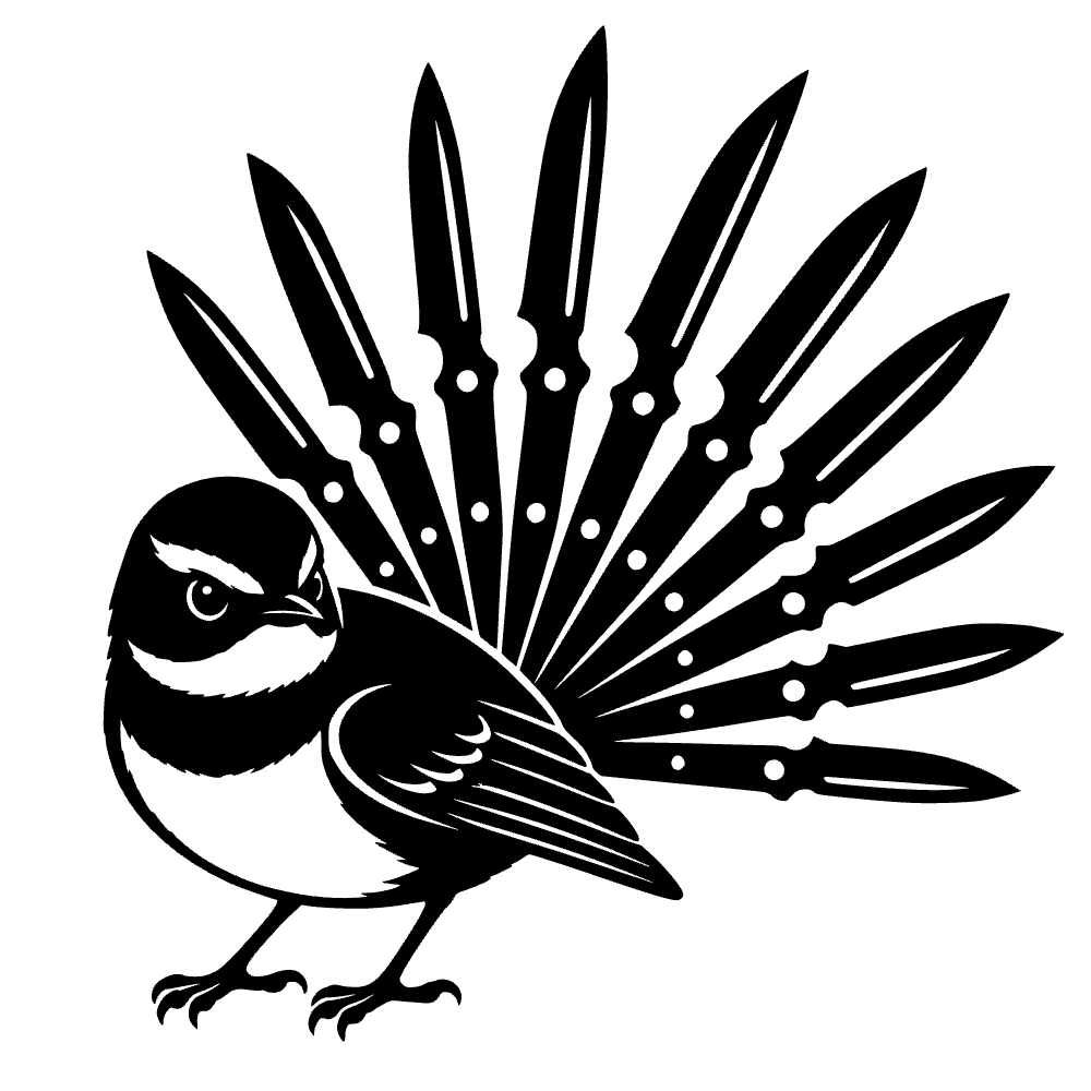 Pájaro fantail mostrando — archivo SVG