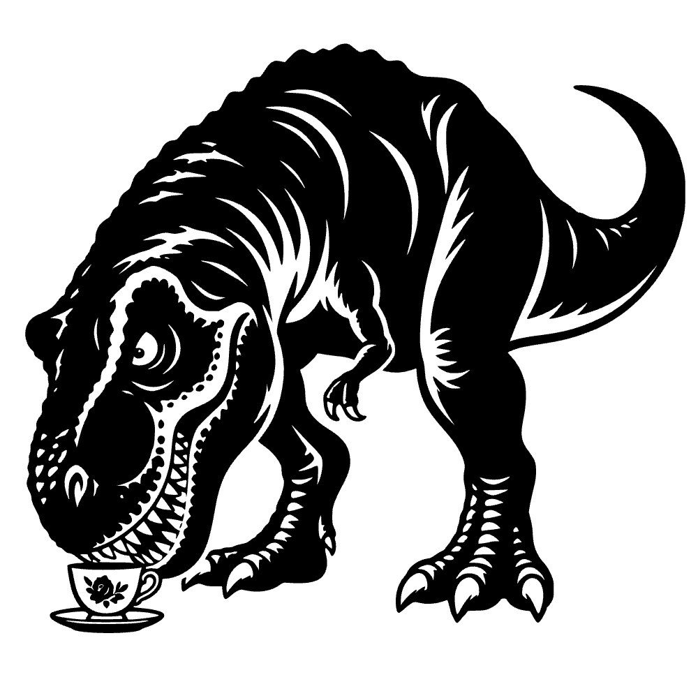 Fierce T Rex Silhouette SVG cut file preview