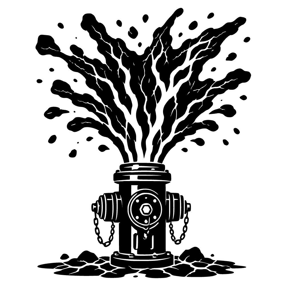 Hidrante de incendios estallando — vista previa del archivo SVG