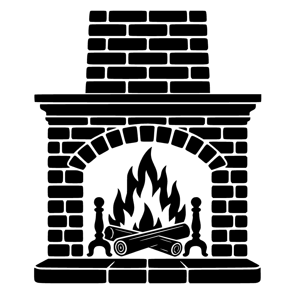 Chimenea con fuego rugiente — archivo SVG
