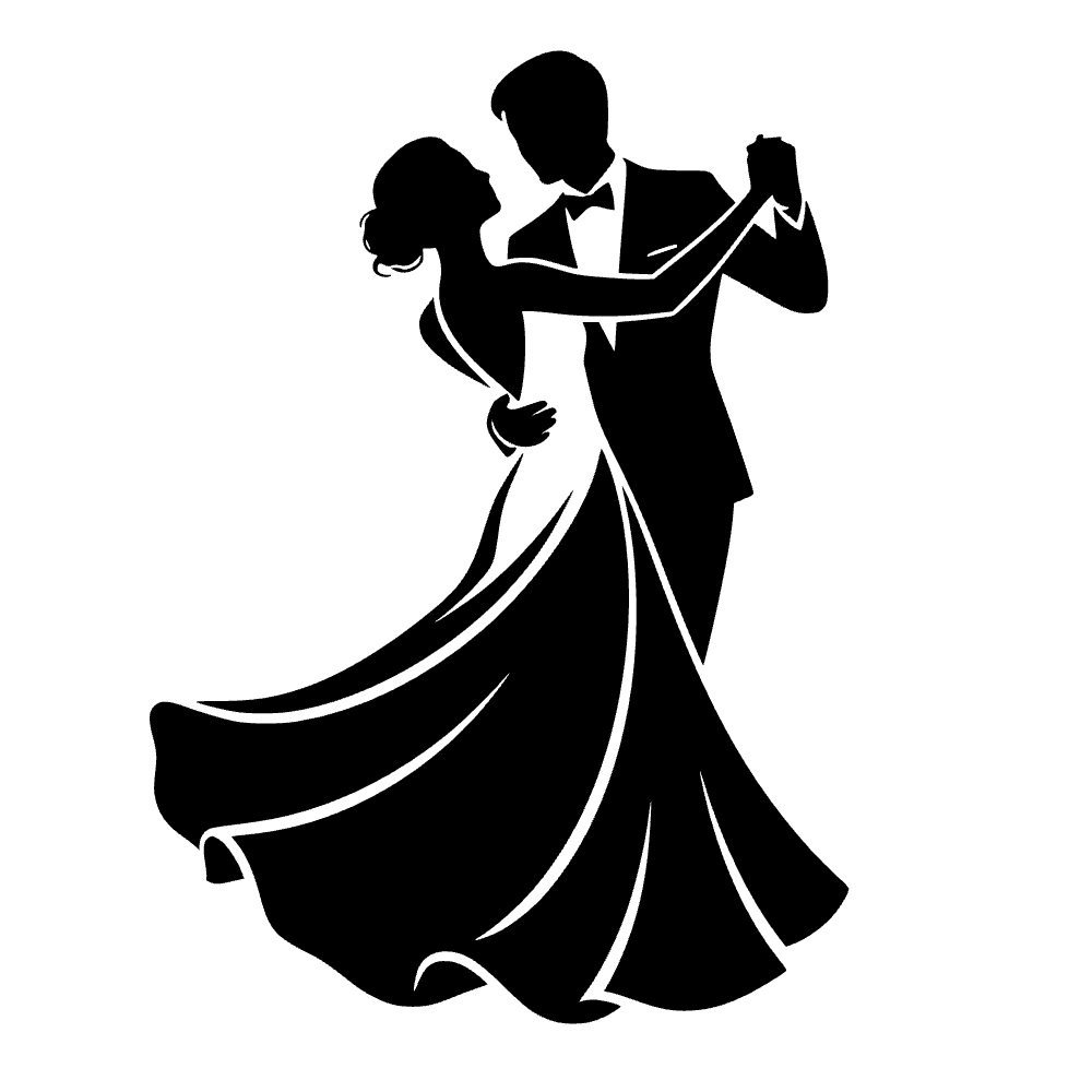Pareja en su primer baile — archivo SVG