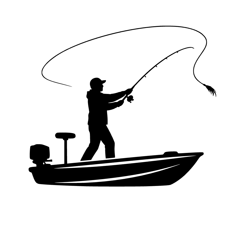 Pescador lanzando — archivo SVG