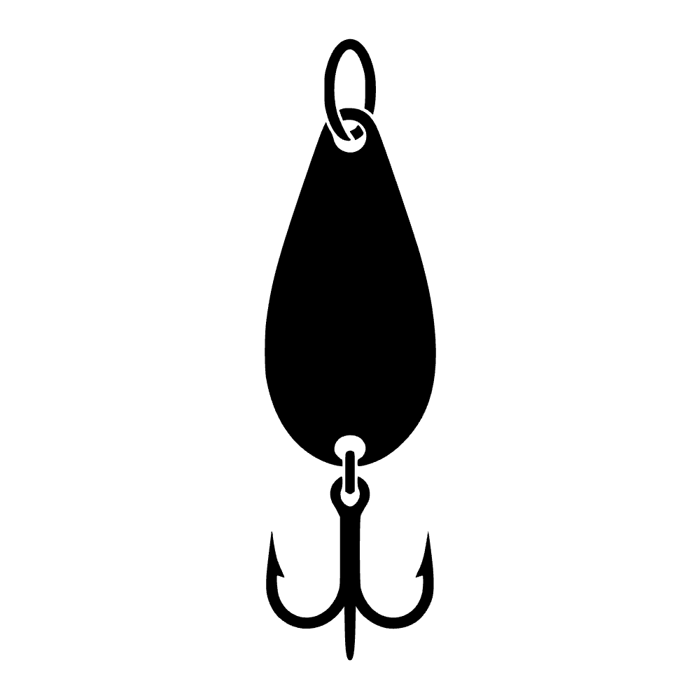 Fishing Lure Spinner Teardrop Icon SVG cut file preview