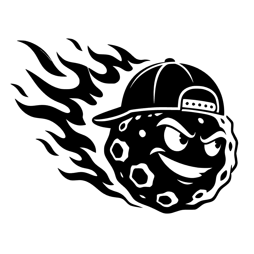 Flaming Meteorite Wearing Backward Icon SVG SVG cut file preview