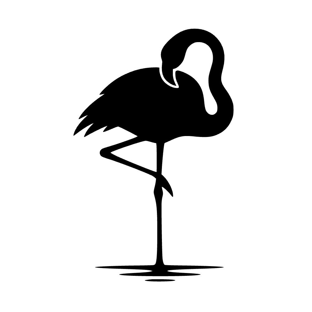 Flamingo One Leg Silhouette SVG cut file preview