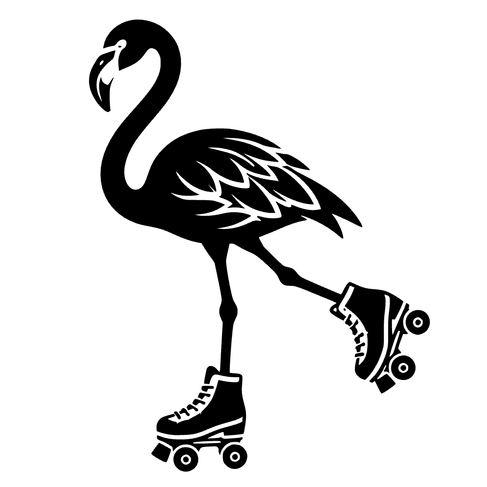 Flamenco con patines — archivo SVG