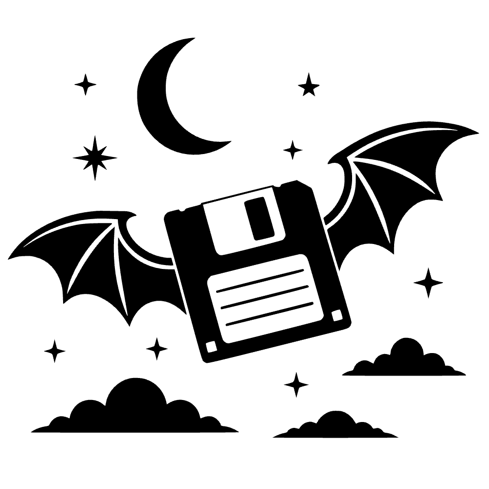 Floppy Disk Bat Wings Icon SVG SVG cut file preview