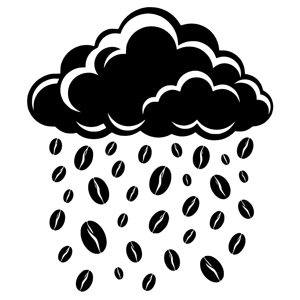 Fluffy Rain Cloud Raining Icon SVG cut file preview