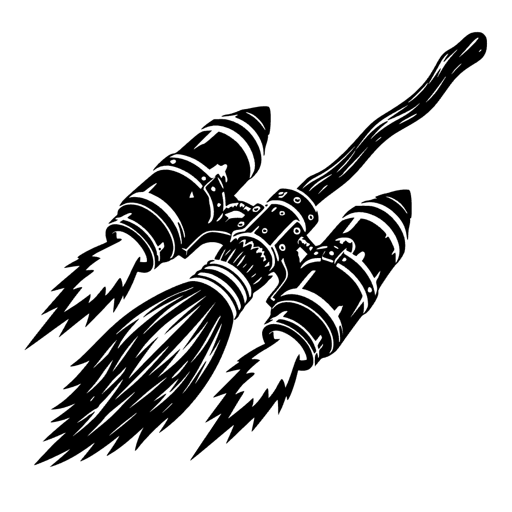 Flying Broomstick Silhouette SVG SVG cut file preview
