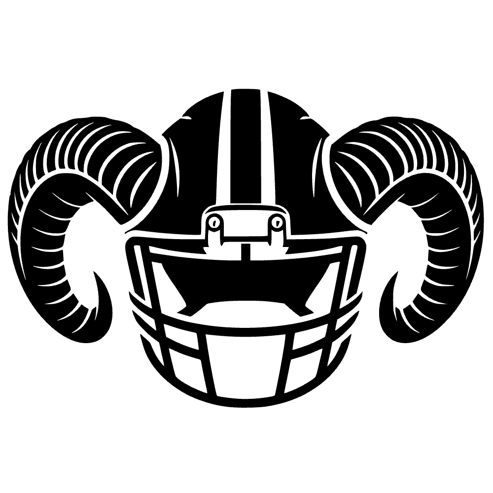 Casco de fútbol con cuernos de carnero — archivo SVG