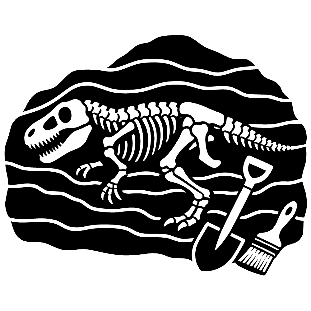 Excavación de fósiles de dinosaurio — archivo SVG