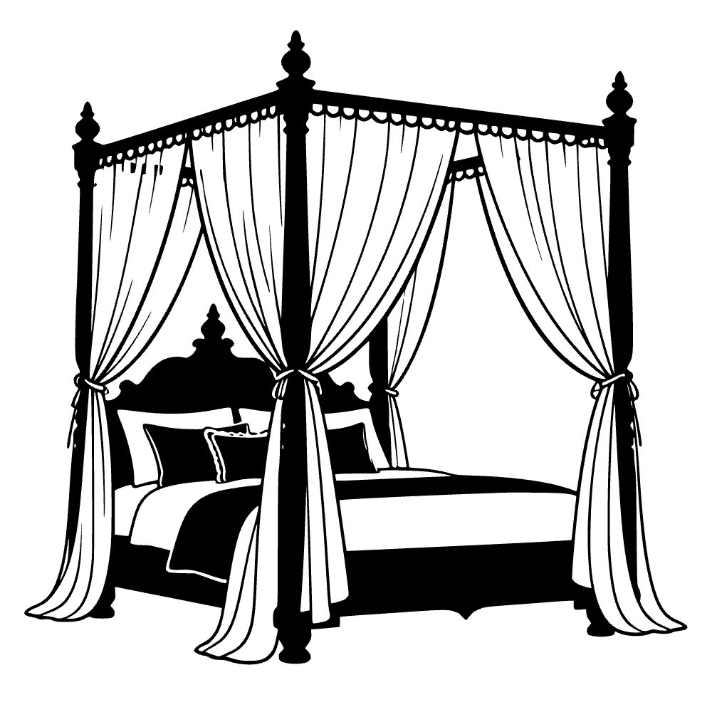 Cama con dosel — archivo SVG