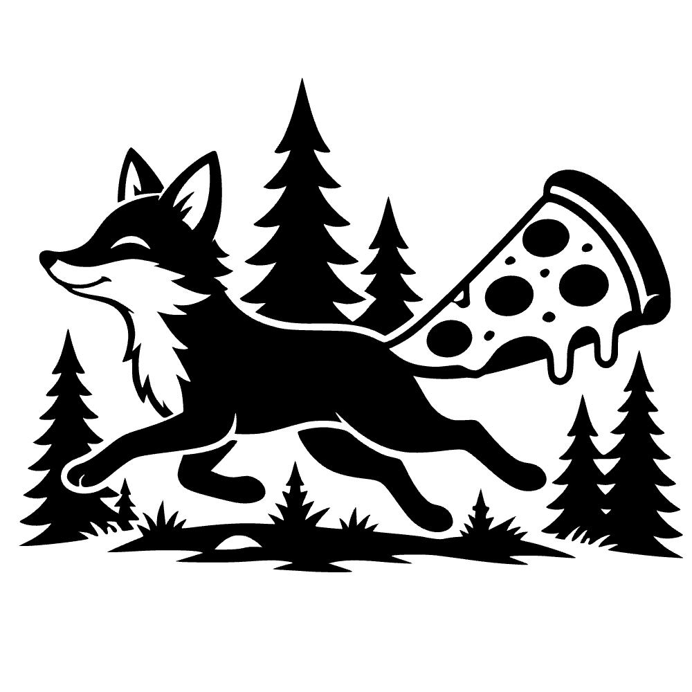 Zorro con porción de pizza — archivo SVG