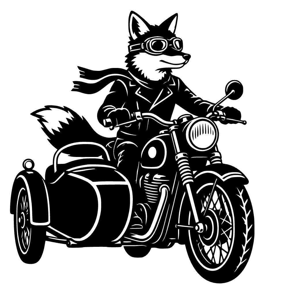 Fox Riding Motorcycle SVG cut file