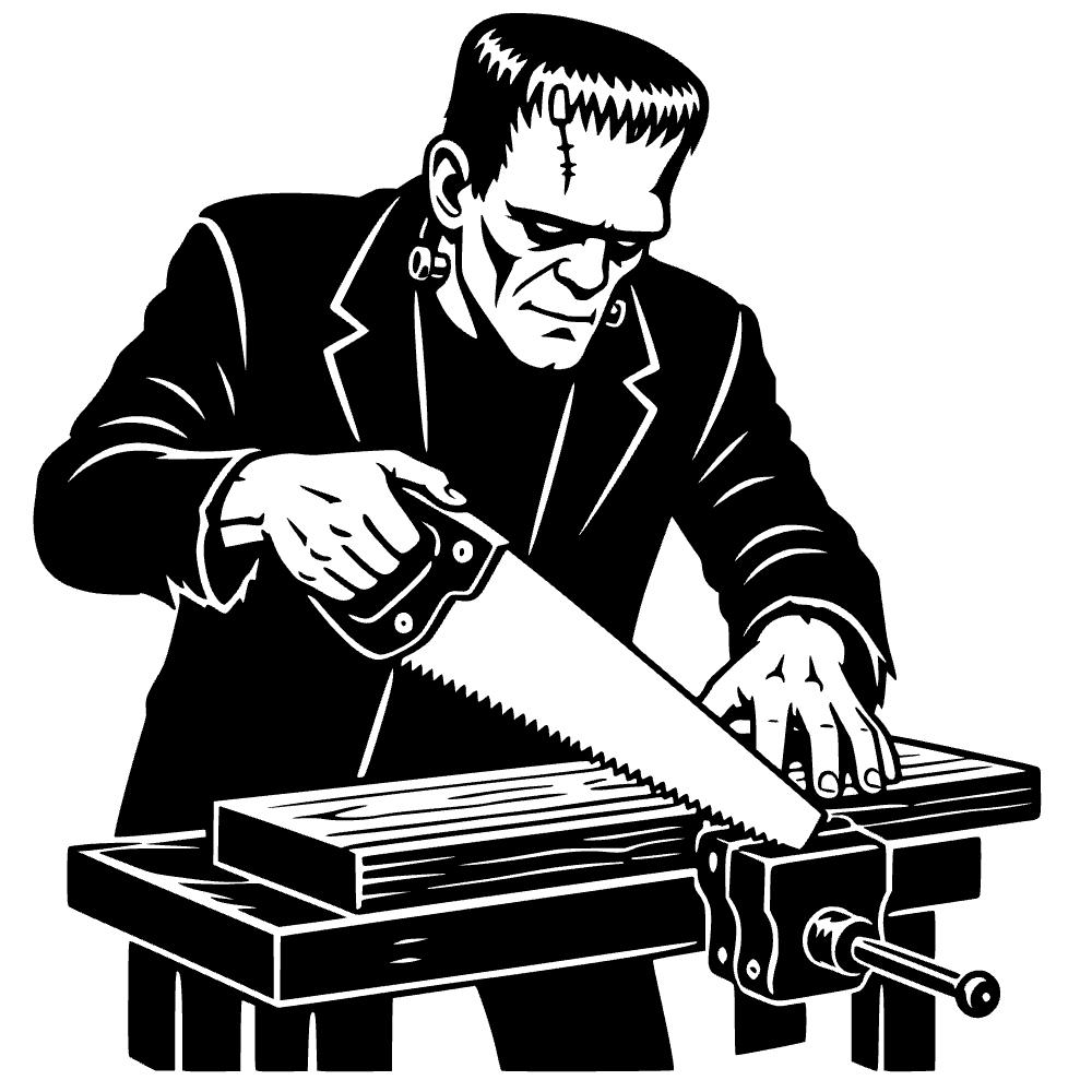 Monstruo de Frankenstein haciendo precisión — archivo SVG