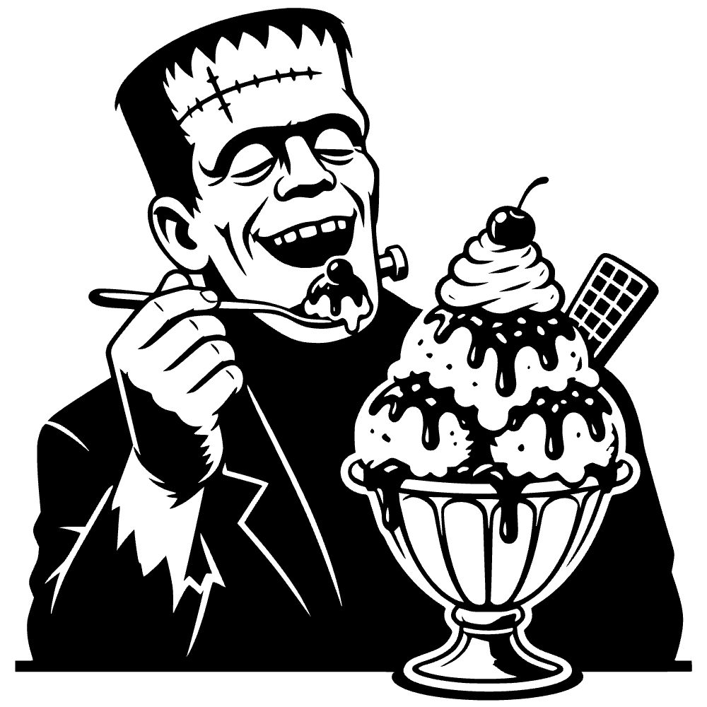 Frankenstein Monster Eating SVG SVG cut file preview