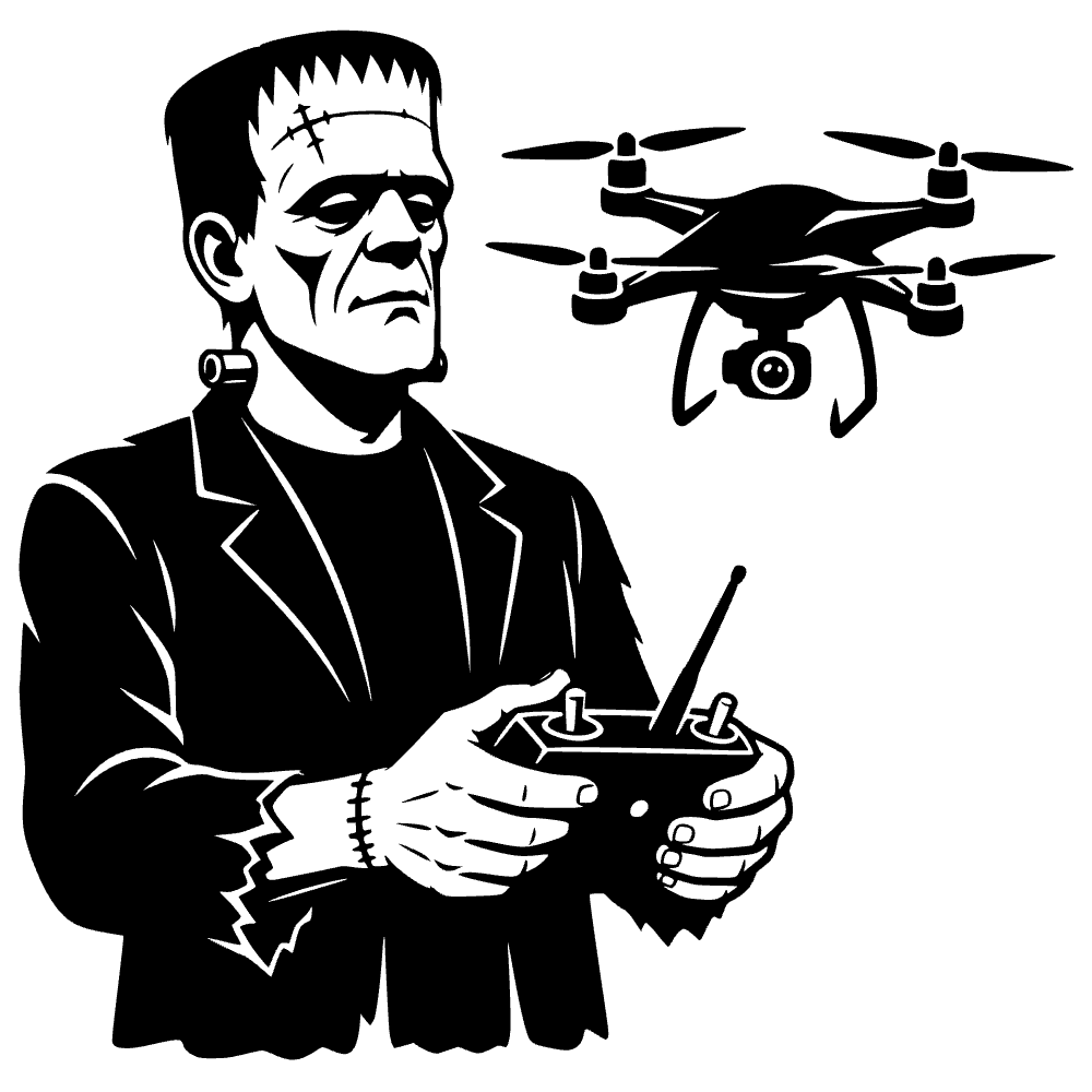 Monstruo de Frankenstein con cuadricóptero — archivo SVG
