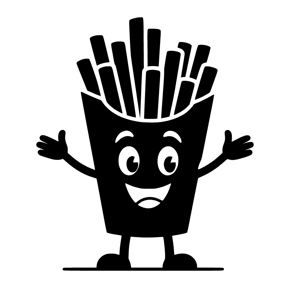 French Fries Character Icon SVG cut file preview