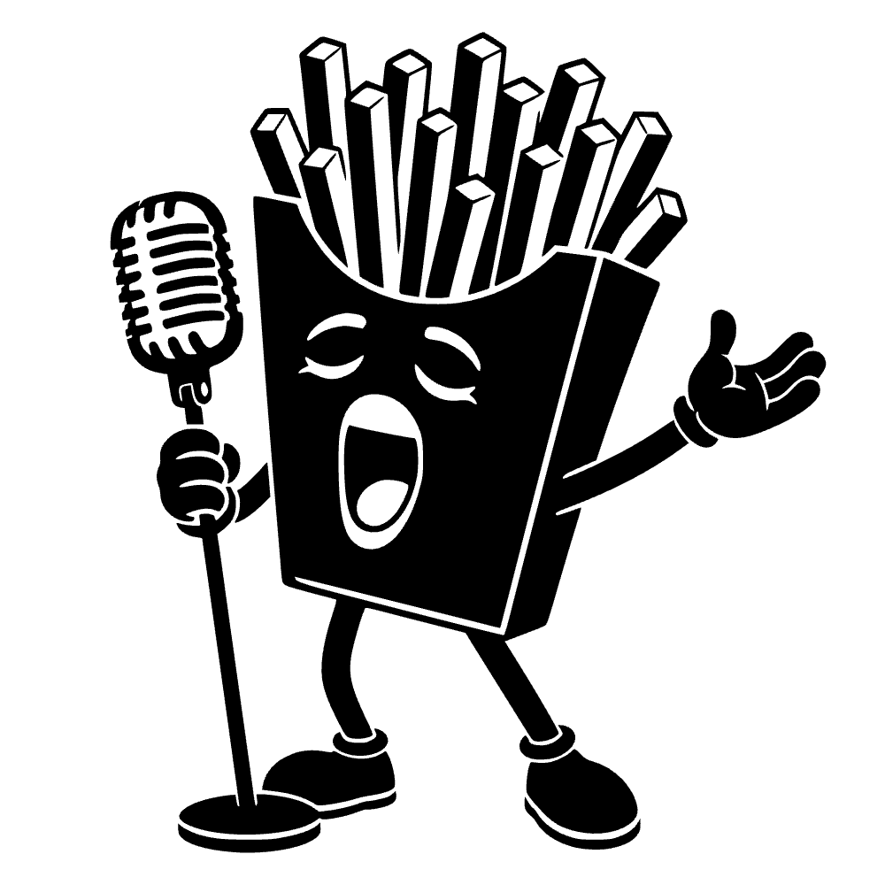 Caja de papas fritas cantando — archivo SVG