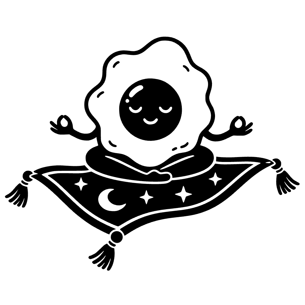 Huevo frito meditando — archivo SVG