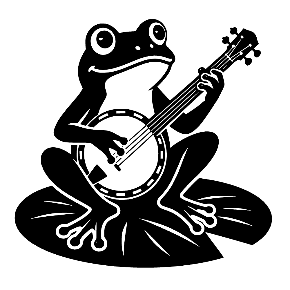 Frog Sitting Lilypad Playing Icon SVG cut file preview