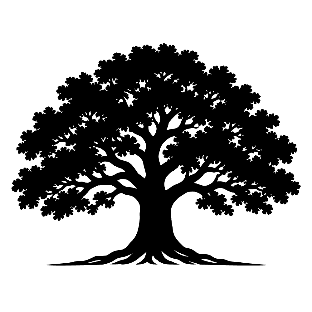 Full Oak Tree Broad Icon SVG cut file preview