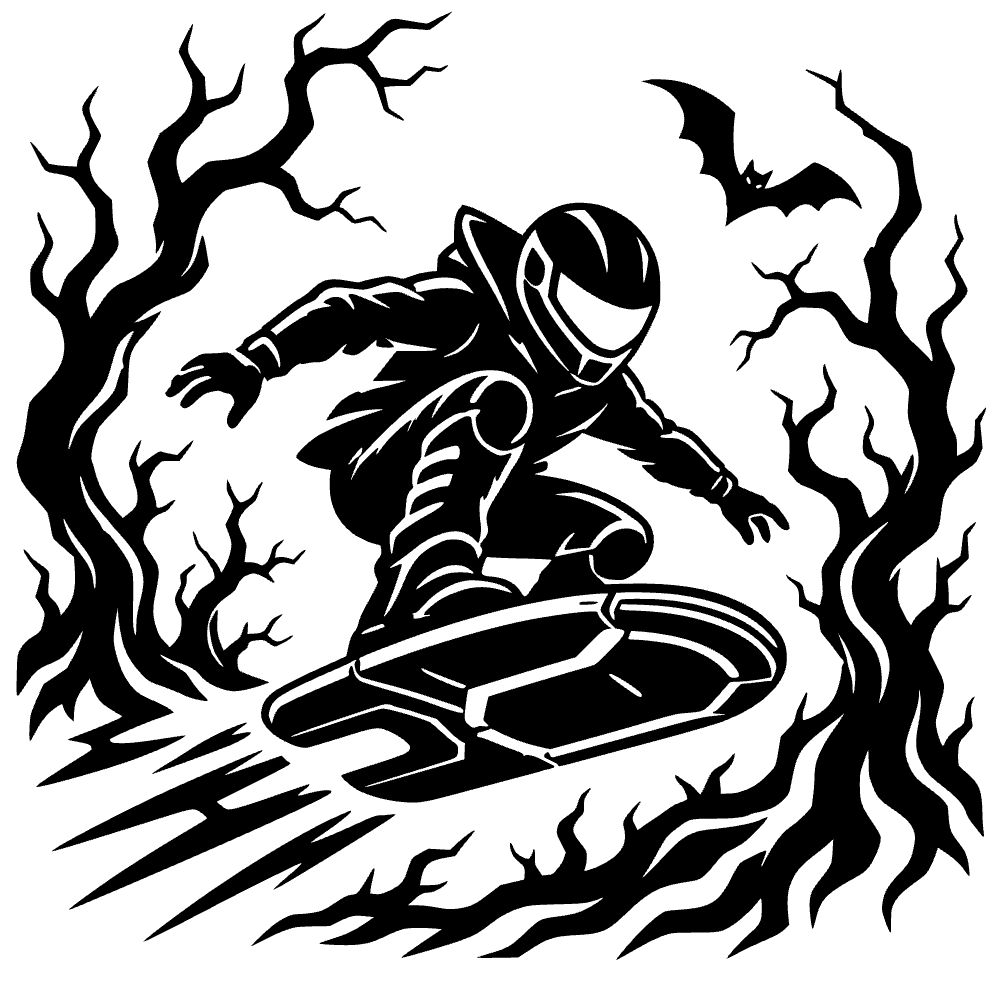 Futuristic Hoverboard Icon SVG cut file preview