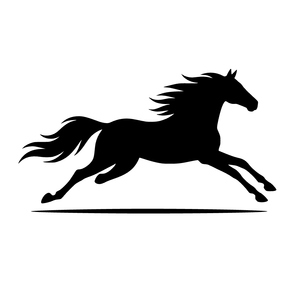 Galloping Horse Silhouette SVG cut file preview