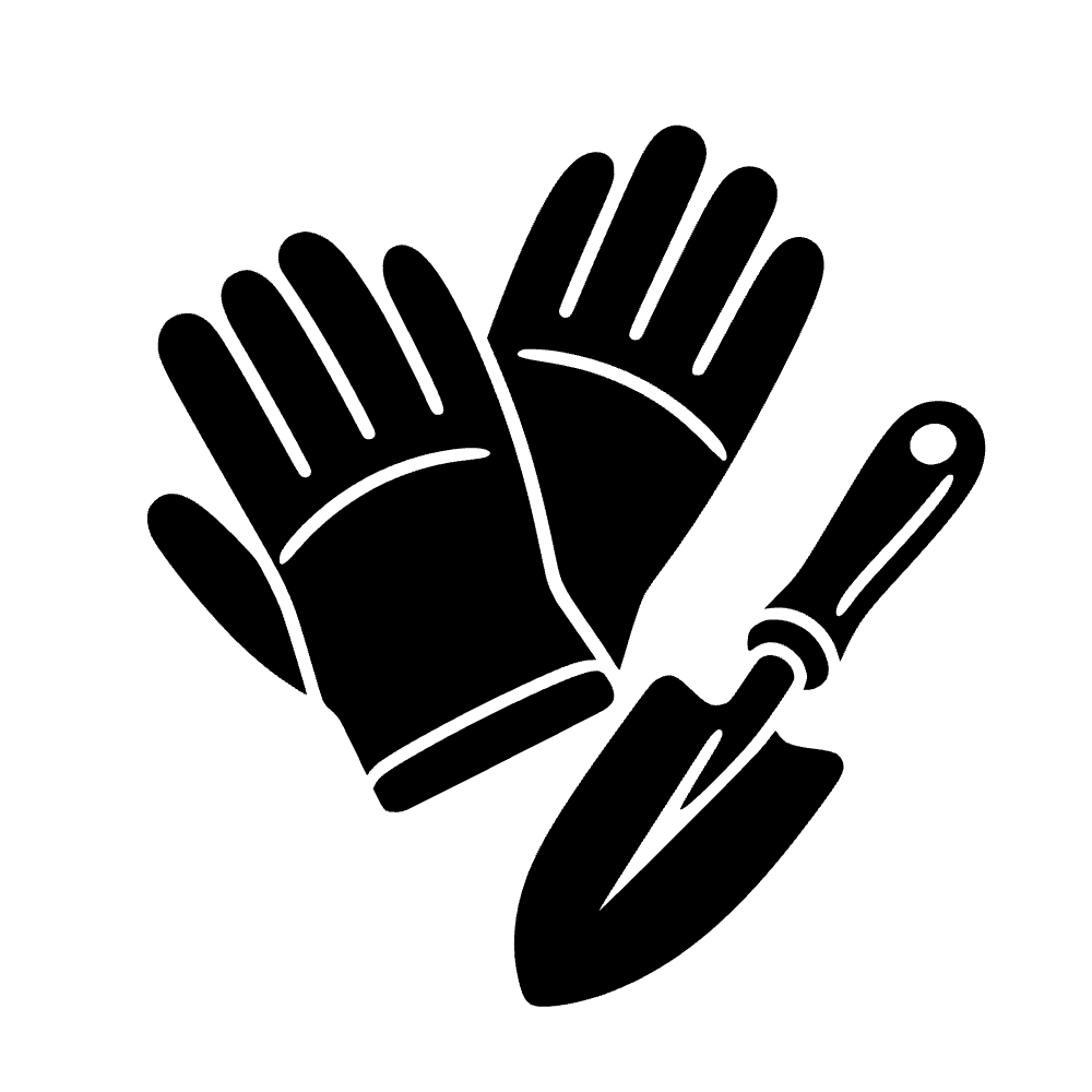 Guantes de jardinería y paleta — archivo SVG