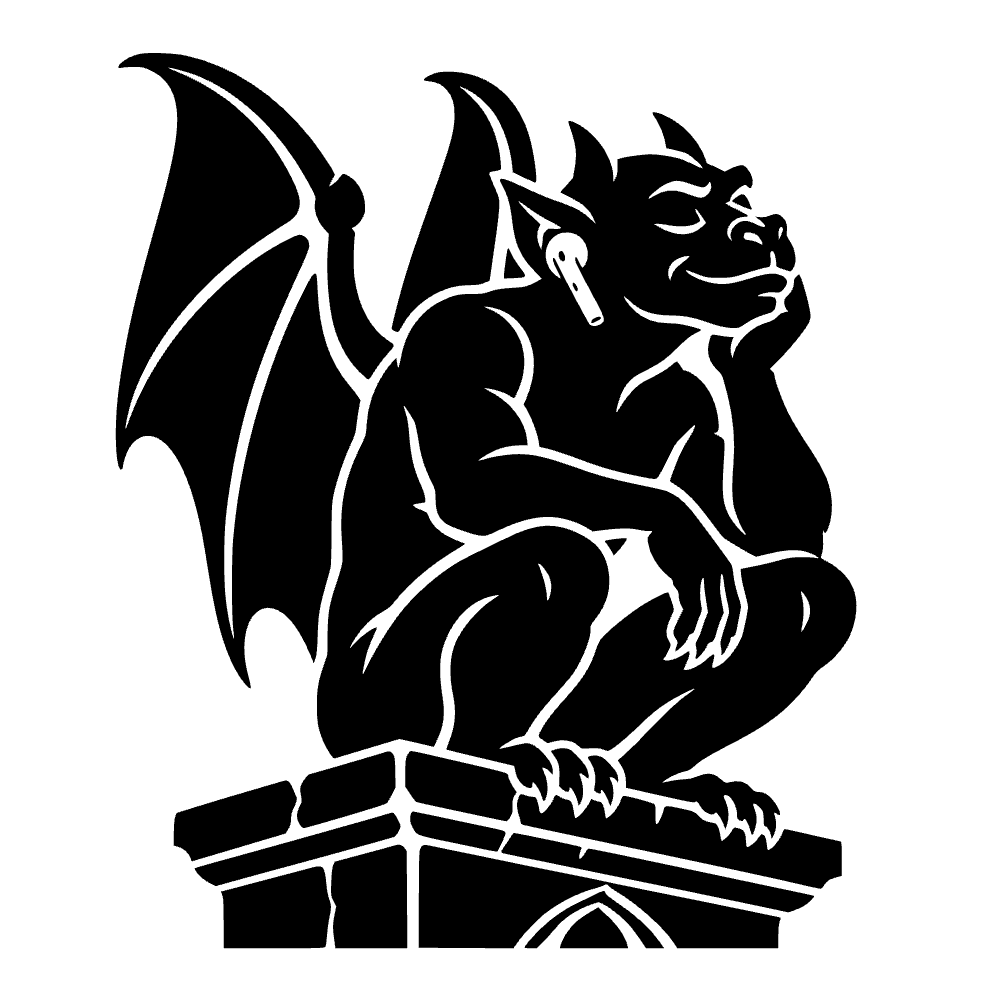 Gárgola escuchando música — archivo SVG