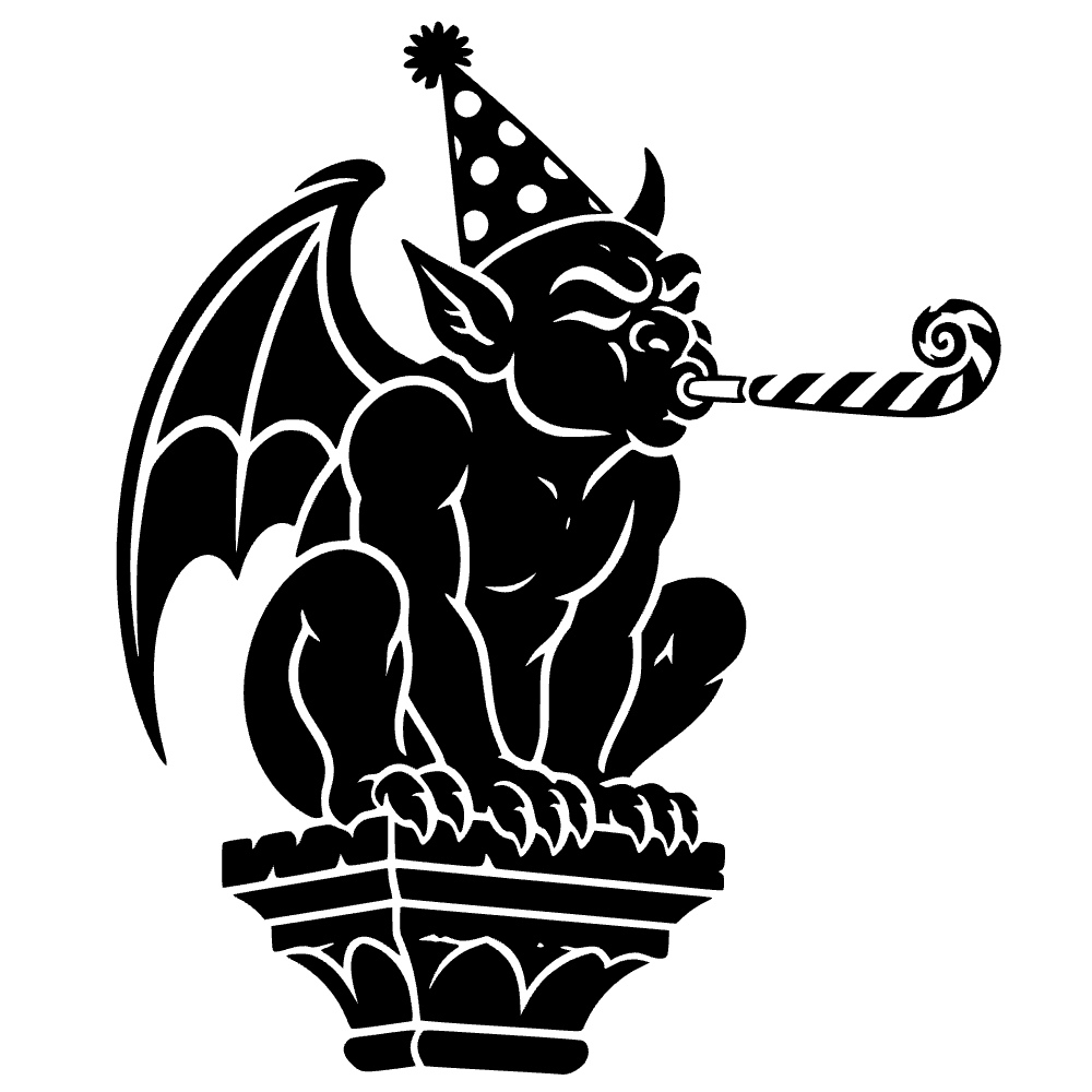 Gárgola con sombrero de fiesta — archivo SVG