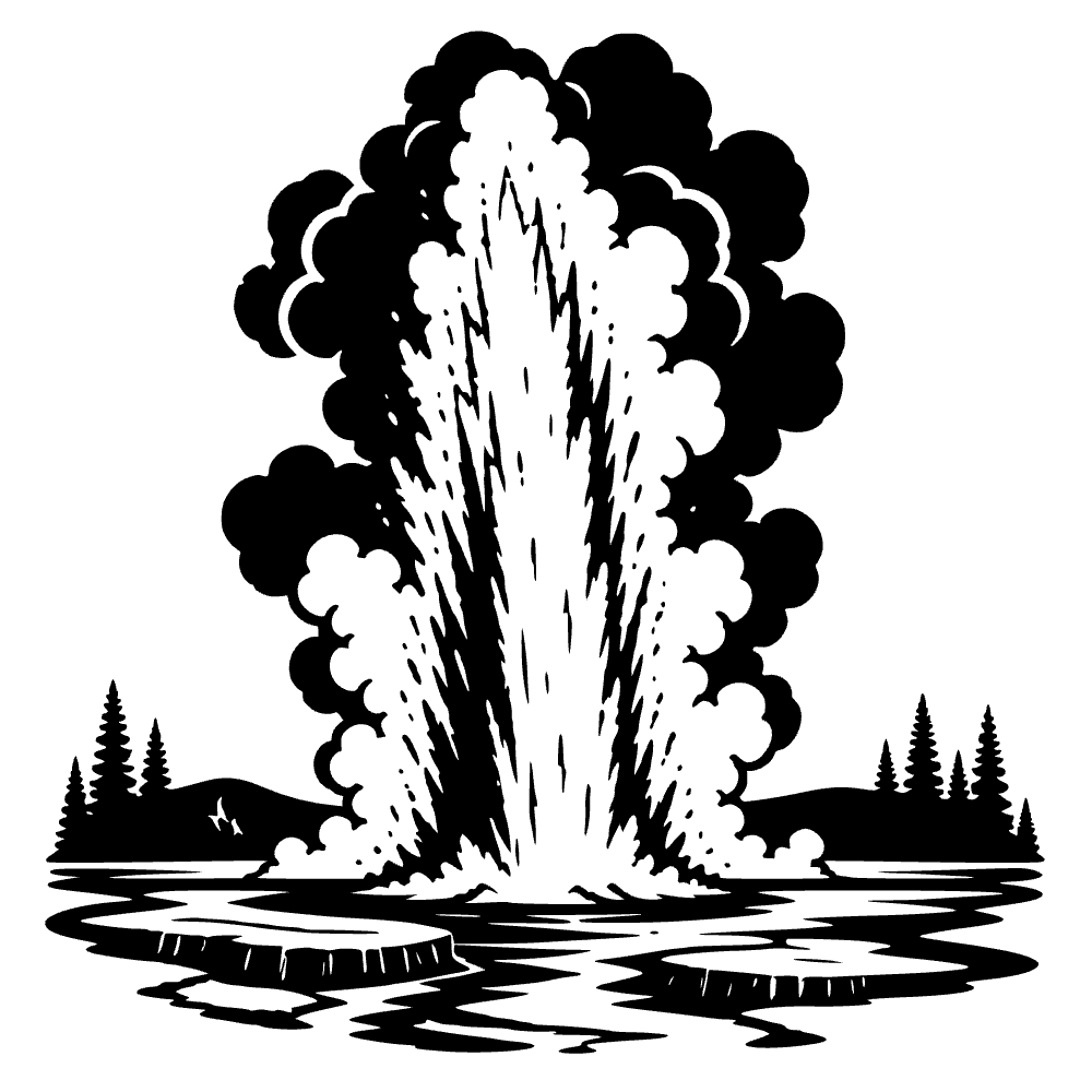 Géiser en erupción — archivo SVG