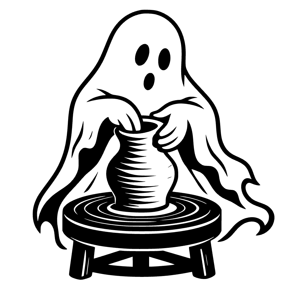 Fantasma moldeando un jarrón — archivo SVG