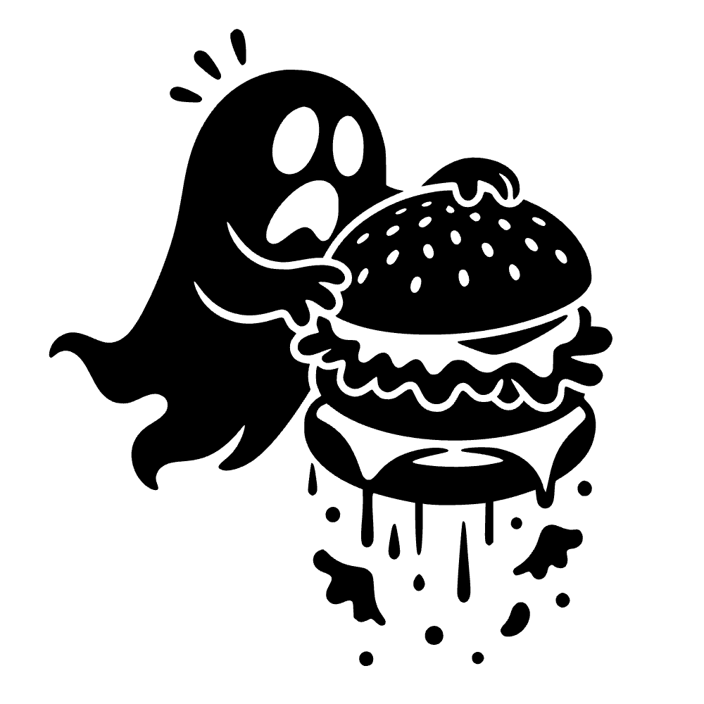 Fantasma tratando de comer gigante — archivo SVG