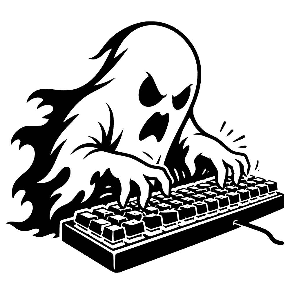 Fantasma escribiendo furiosamente — archivo SVG