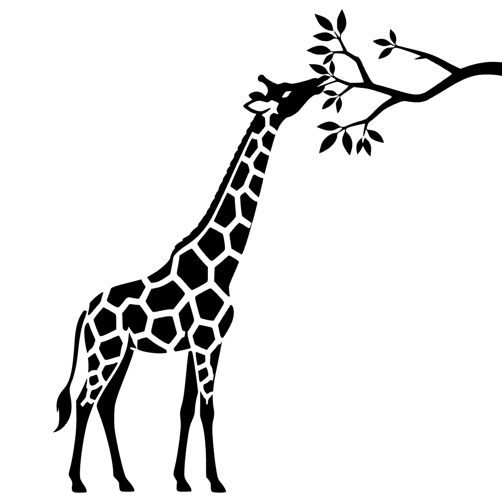 Giraffe Reaching Leaves Icon SVG cut file preview
