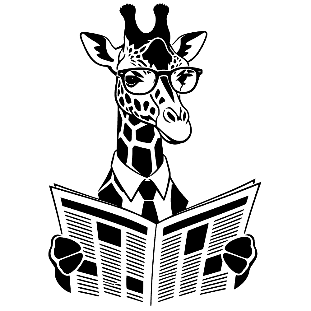 Giraffe Wearing Necktie SVG cut file preview
