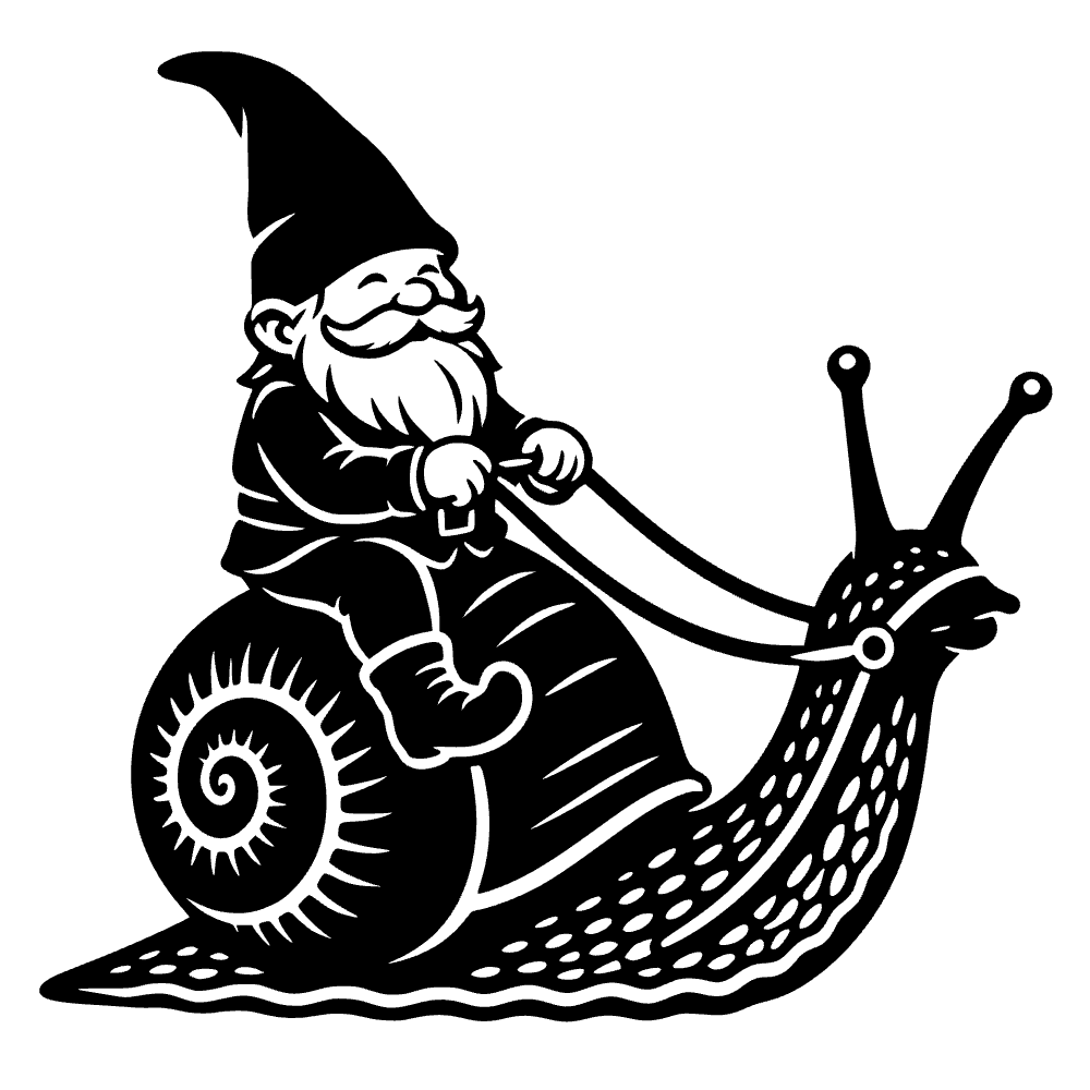Gnomo montando un caracol — archivo SVG