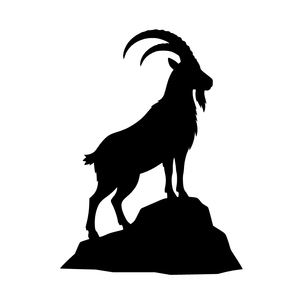Cabra de pie sobre roca — archivo SVG