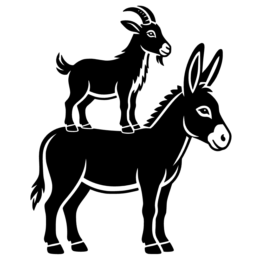 Cabra de pie con burro — vista previa del archivo SVG