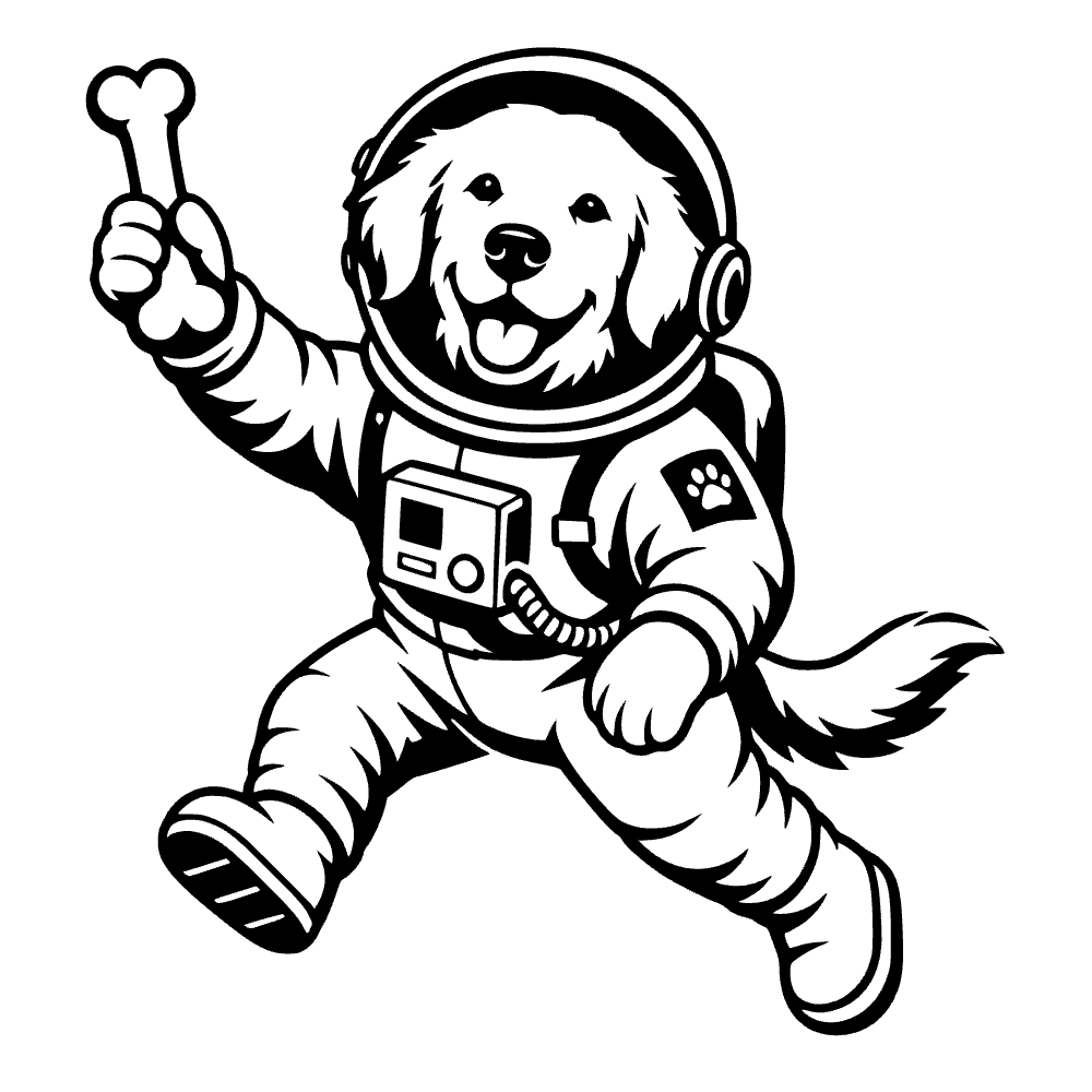 Golden Retriever Spacesuit SVG SVG cut file preview