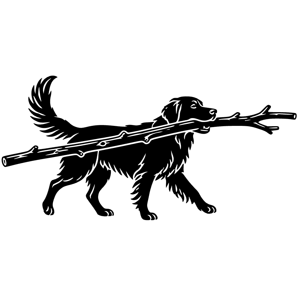 Golden retriever con palo — archivo SVG
