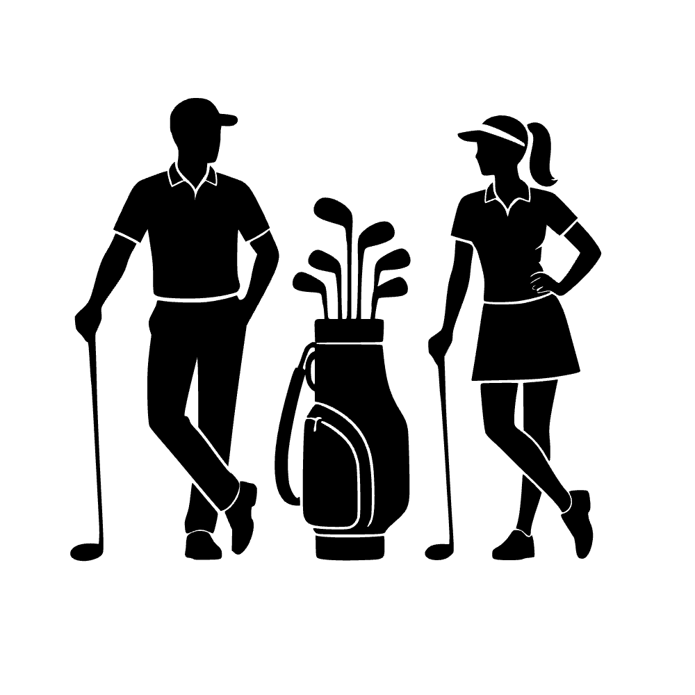 Bolsas de golf con palos — archivo SVG
