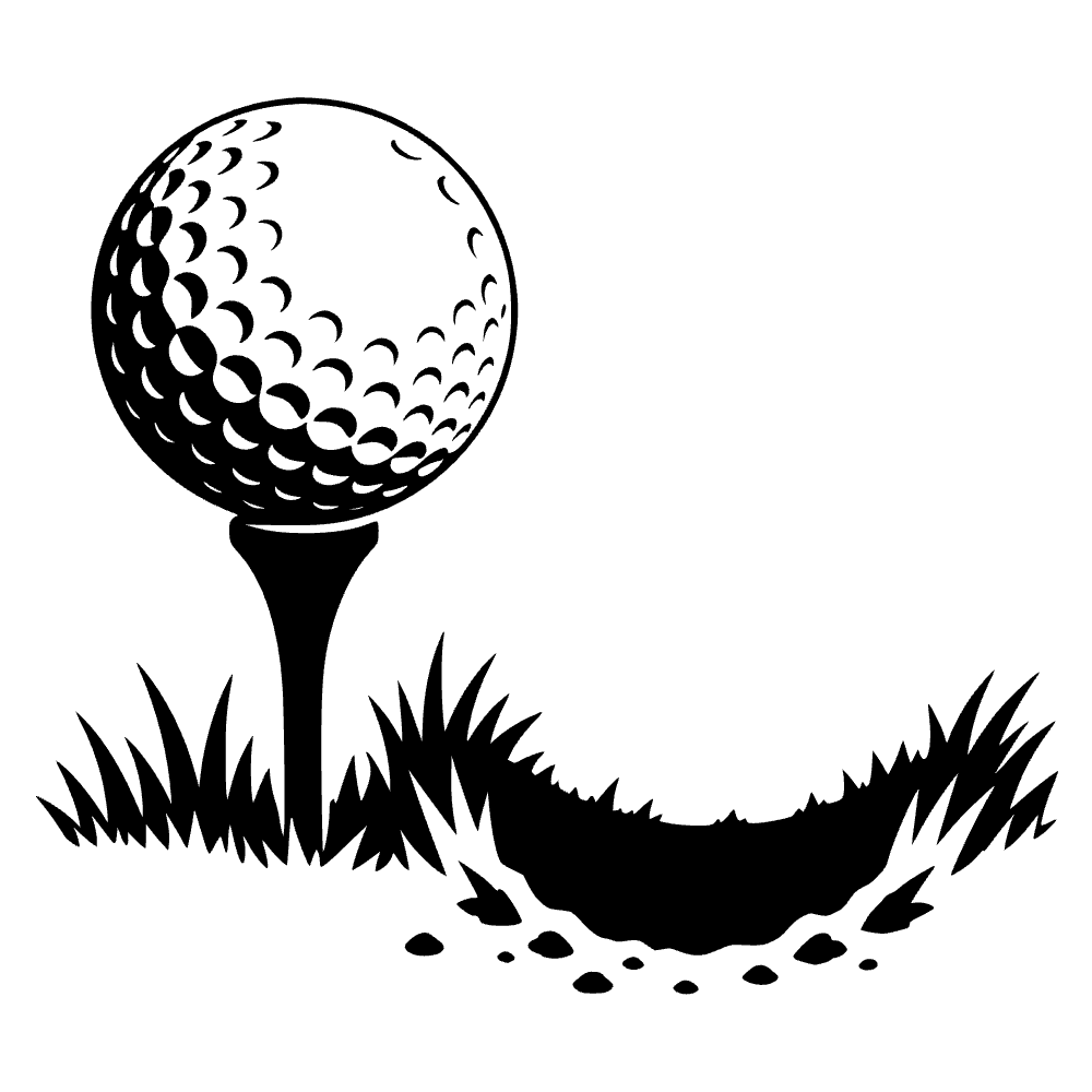 Pelota de golf sobre tee — archivo SVG