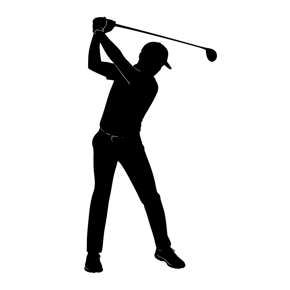 Golfista en el swing — archivo SVG