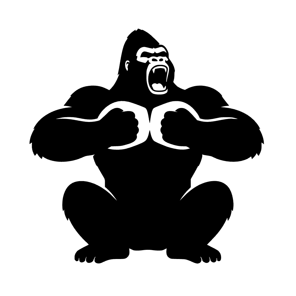 Gorilla Beating Chest Icon SVG cut file preview