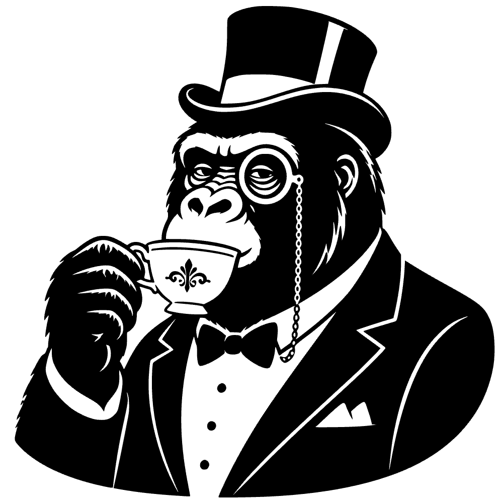 Gorilla Wearing Monocle SVG cut file preview