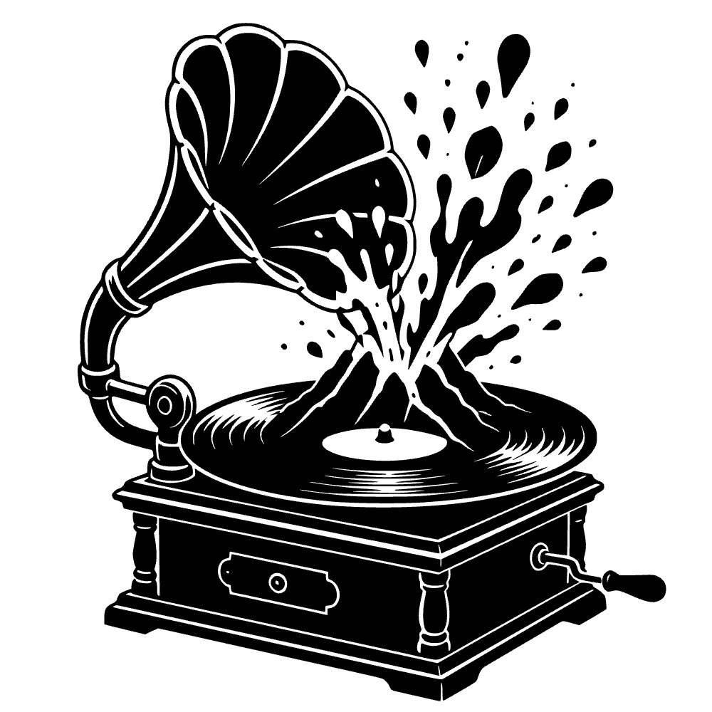 Gramophone Playing Record SVG SVG cut file preview