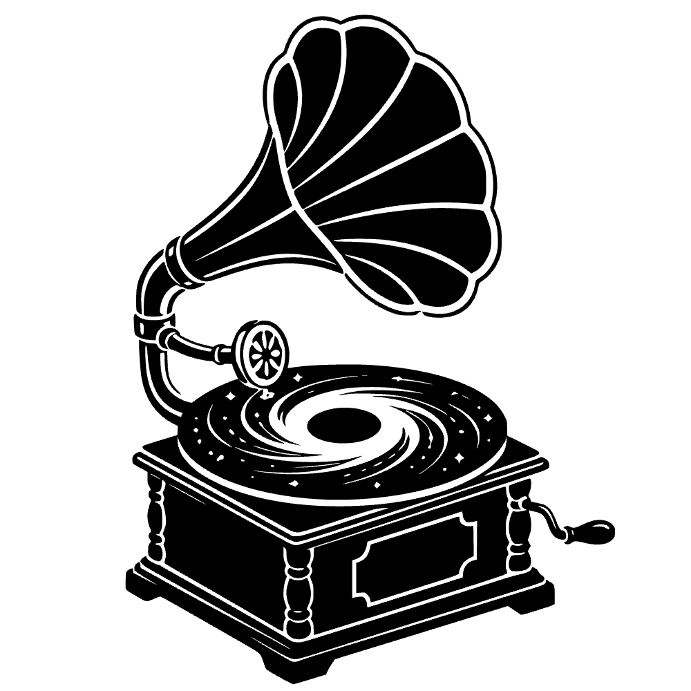Gramófono reproduciendo disco — archivo SVG