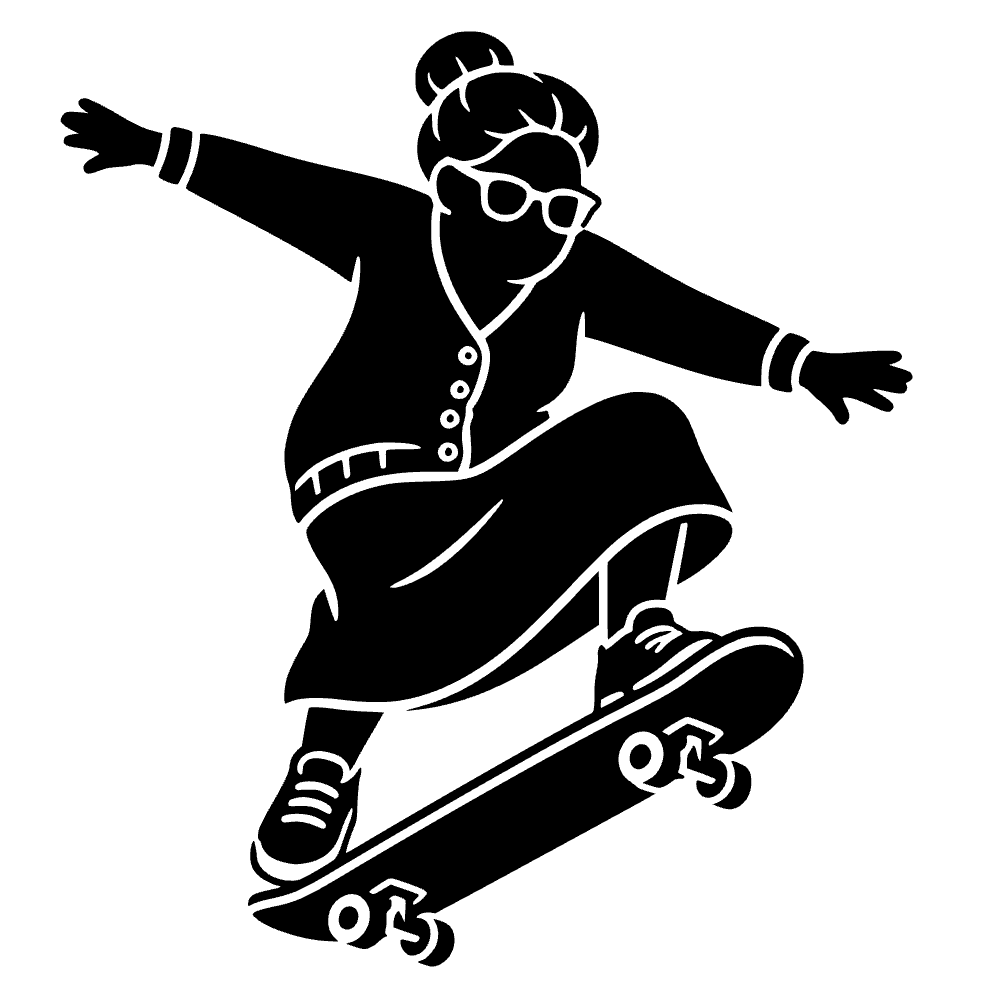 Abuela patinando — archivo SVG
